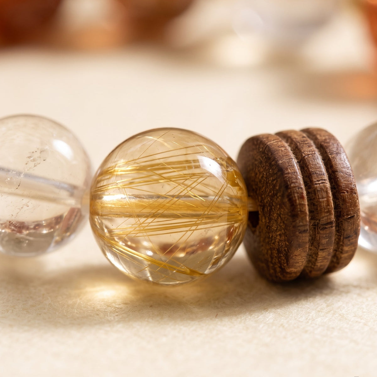 Red Hematoid, Golden Rutilated Quartz & Moonstone