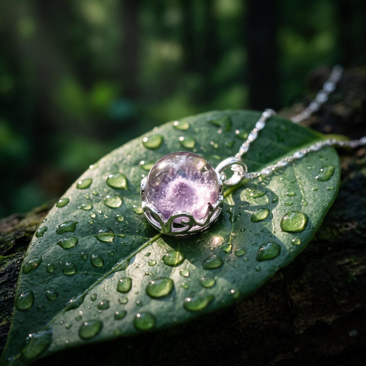 Celestial Realm Super Seven Crystal Sphere Necklace