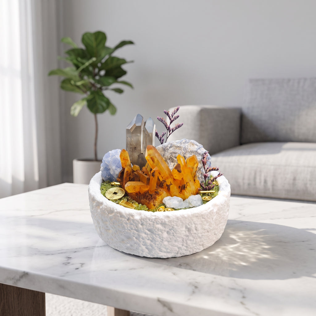 "Golden Abundance" Citrine Crystal Garden