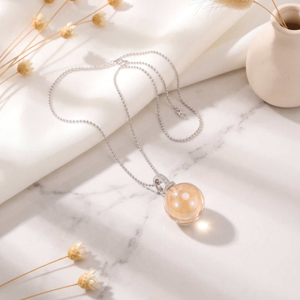 "Peach Sunshine" Golden Rutilated Quartz Pendant