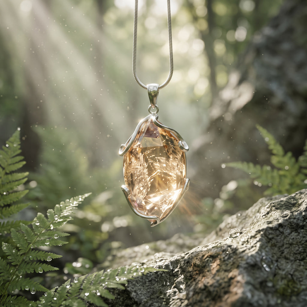 "Forest Whisper" Natural Morganite Pendant