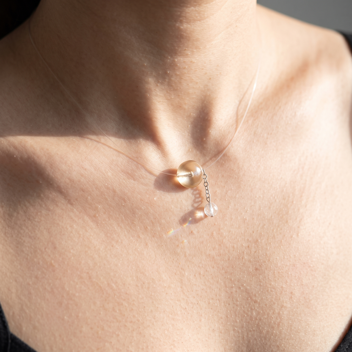 Minimalist Clear Quartz Ball Pendant