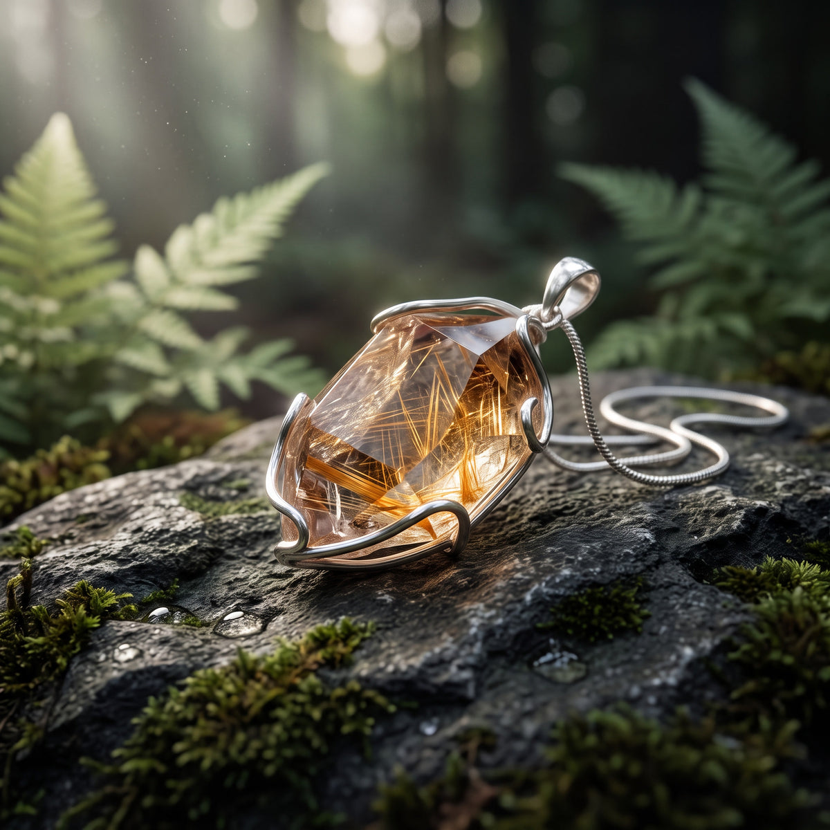 "Forest Whisper" Natural Morganite Pendant