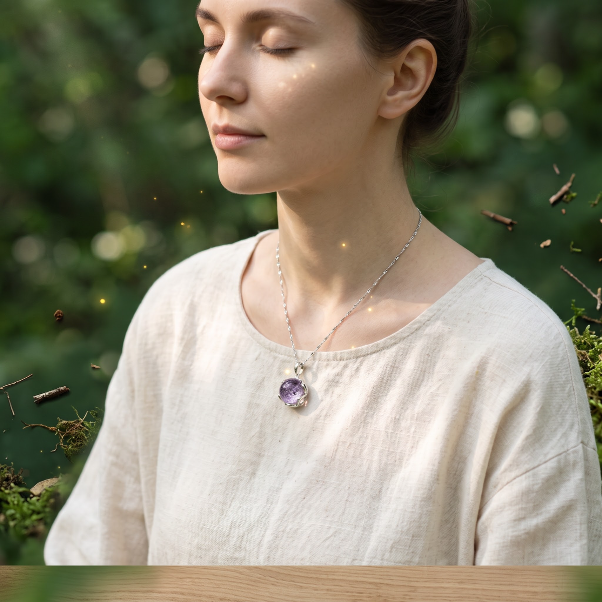 Celestial Realm Super Seven Crystal Sphere Necklace