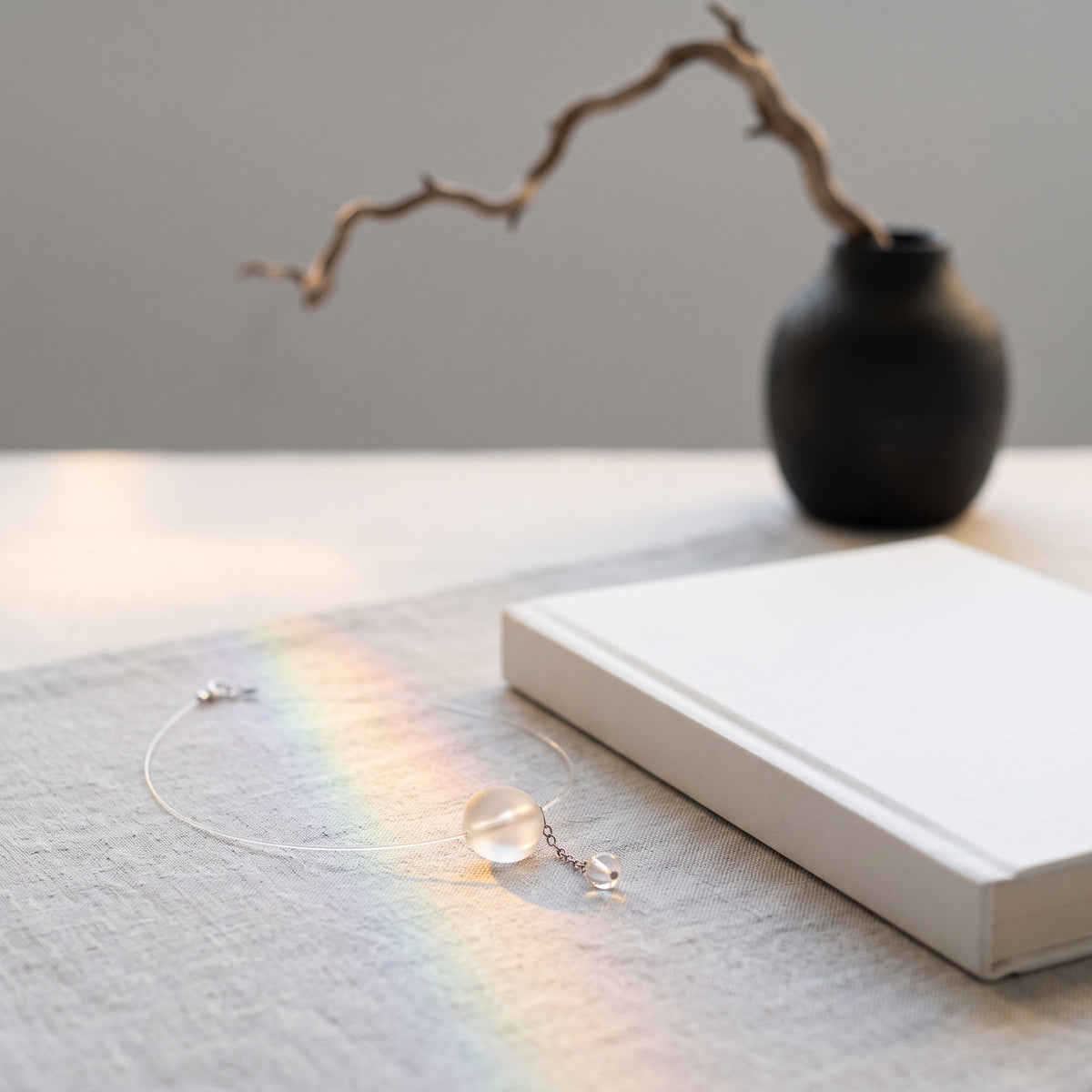 Minimalist Clear Quartz Ball Pendant