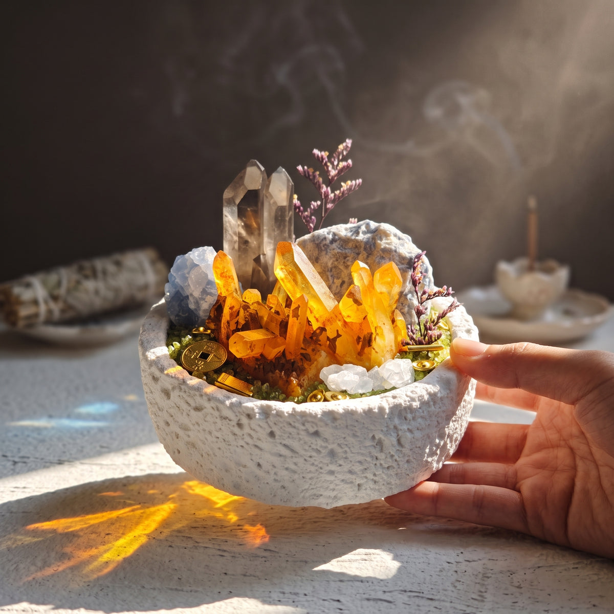 "Golden Abundance" Citrine Crystal Garden