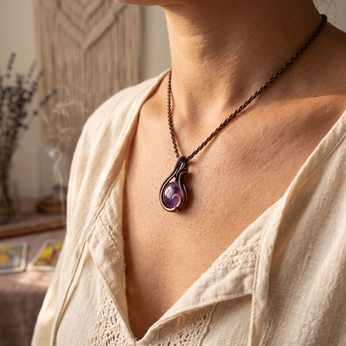 Bohemian Copper Wire Necklace
