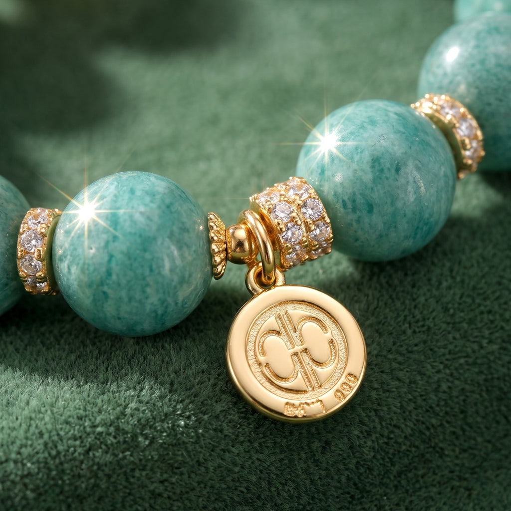 Calm Courage & Abundance Amazonite Citrine Bracelet
