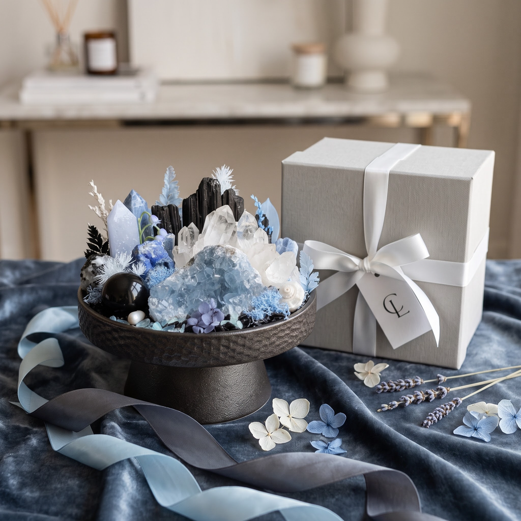 Celestial Blue Crystal Garden Bowl