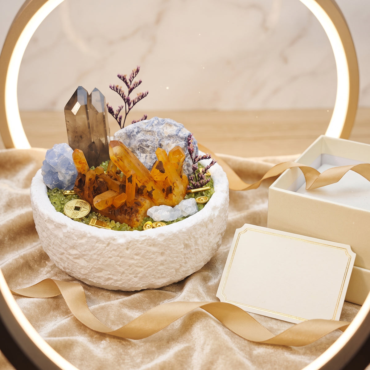 "Golden Abundance" Citrine Crystal Garden