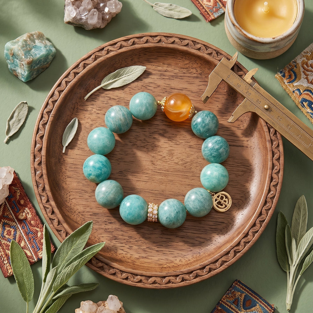 Calm Courage & Abundance Amazonite Citrine Bracelet